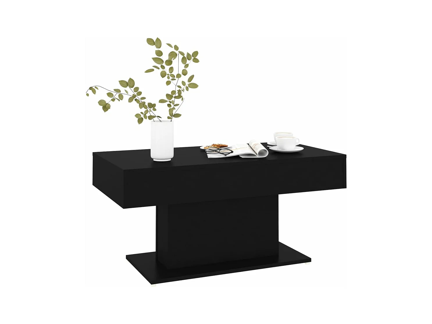 Table basse Noir 96x50x45 cm Aggloméré