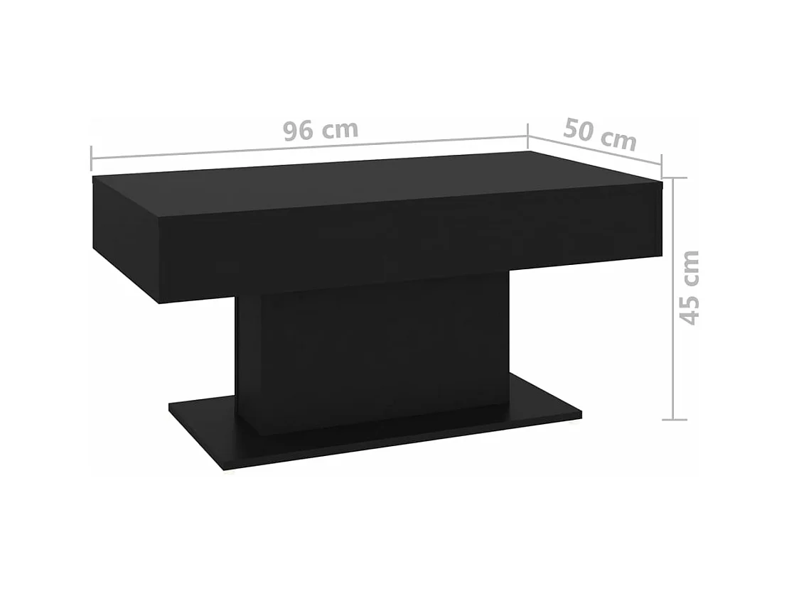 Table basse Noir 96x50x45 cm Aggloméré