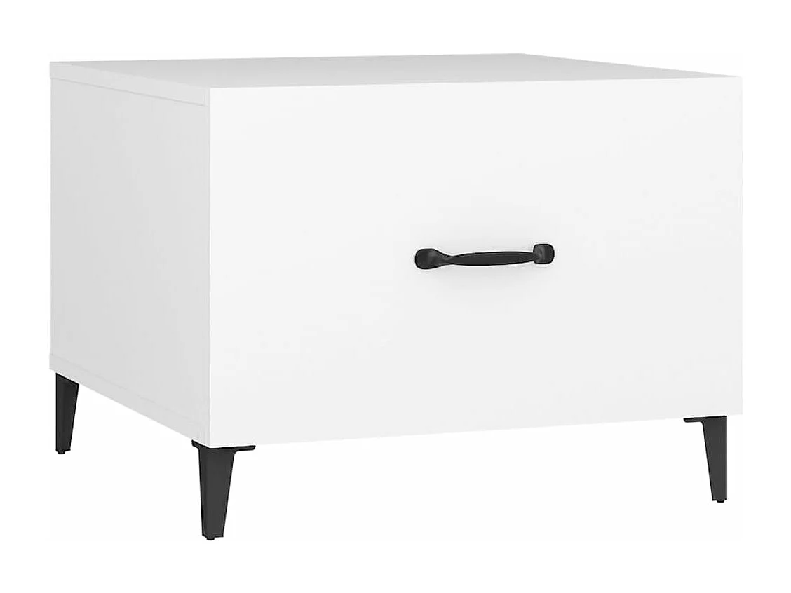 Salontafel met metalen poten 50x50x40 cm wit