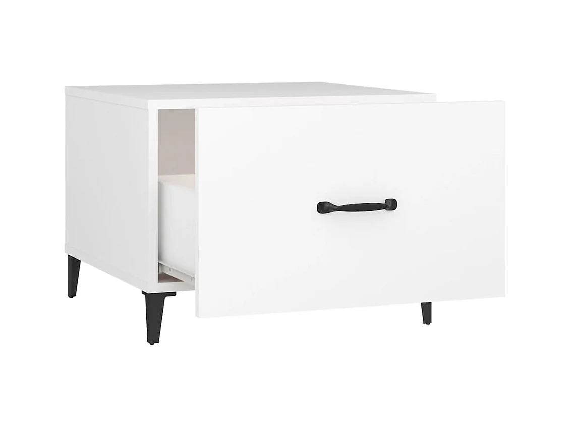 Salontafel met metalen poten 50x50x40 cm wit