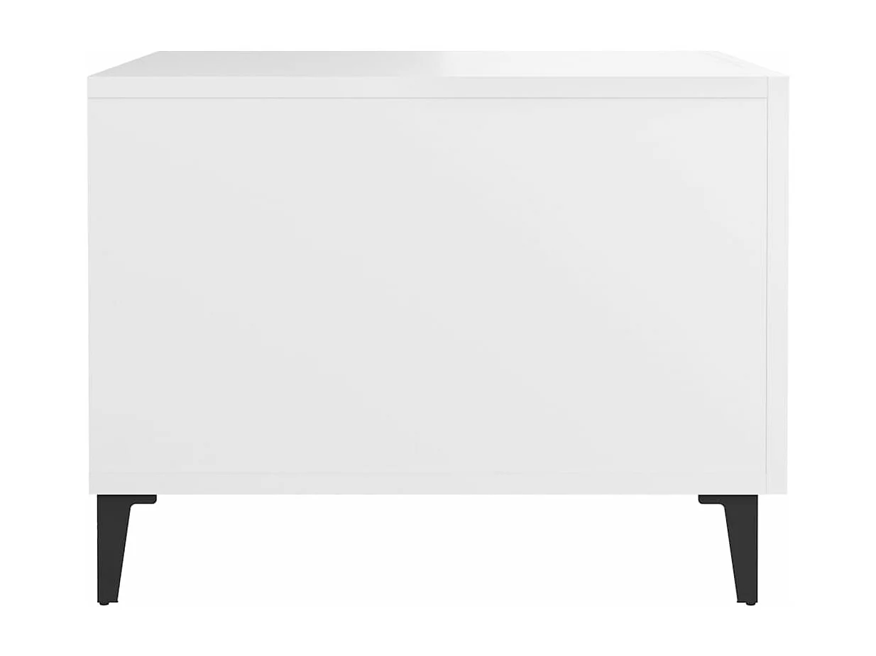 Table basse avec pieds en métal Blanc 50x50x40 cm