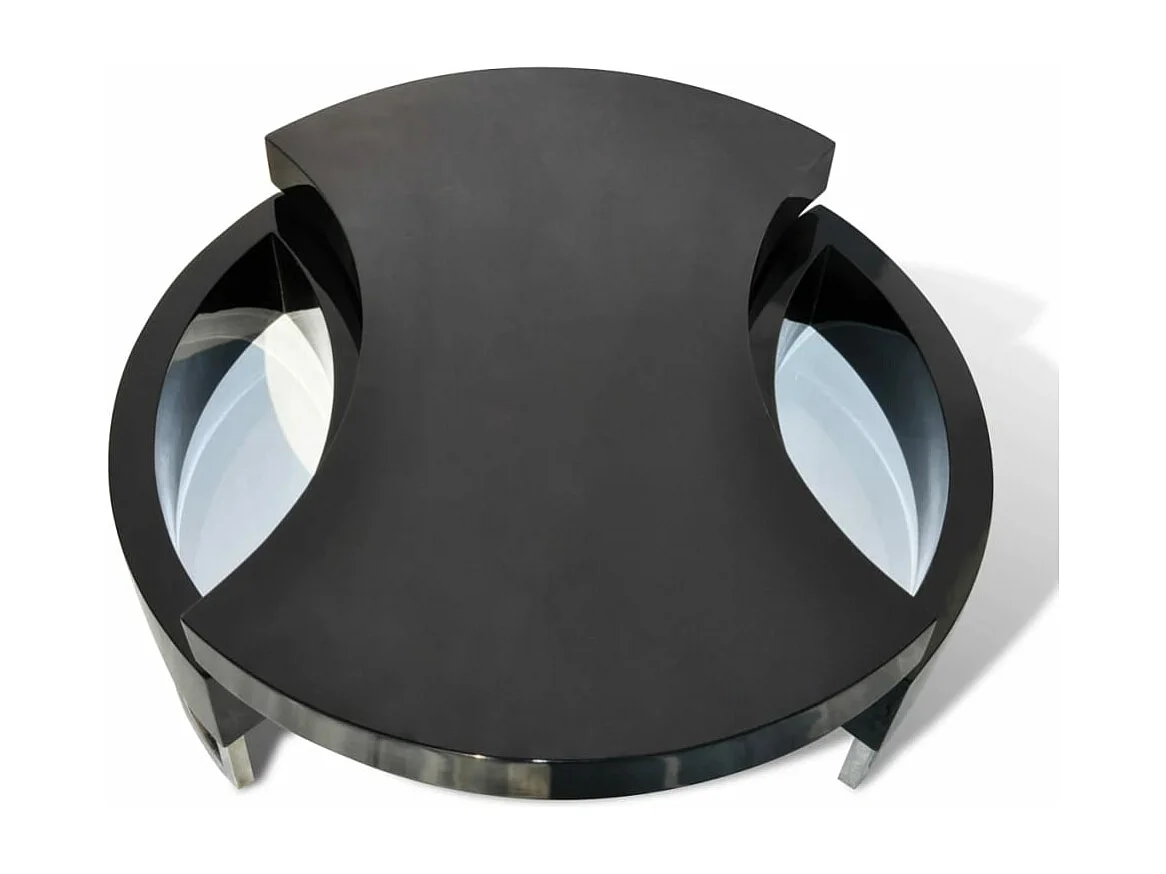 Table basse à forme réglable Haute brillance Noir