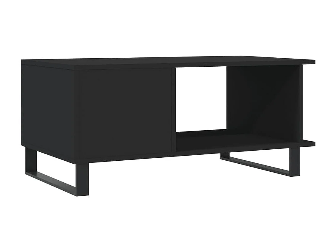 Table basse noir 90x50x40 cm bois d'ingénierie