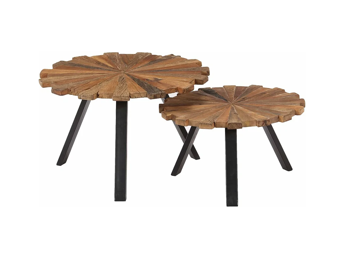 Tables basses 2 pièces Bois de récupération massif