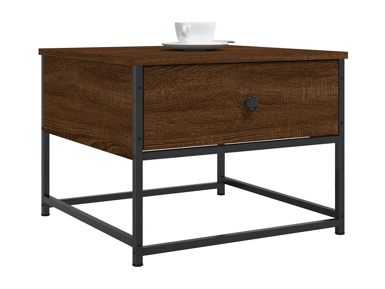 Mesa centro 51x51x40 cm derivados de madeira carvalho castanho