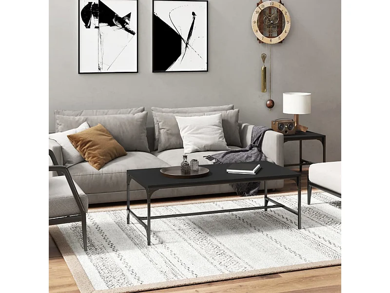 Table basse Noir 100x50x35 cm Bois d'ingénierie