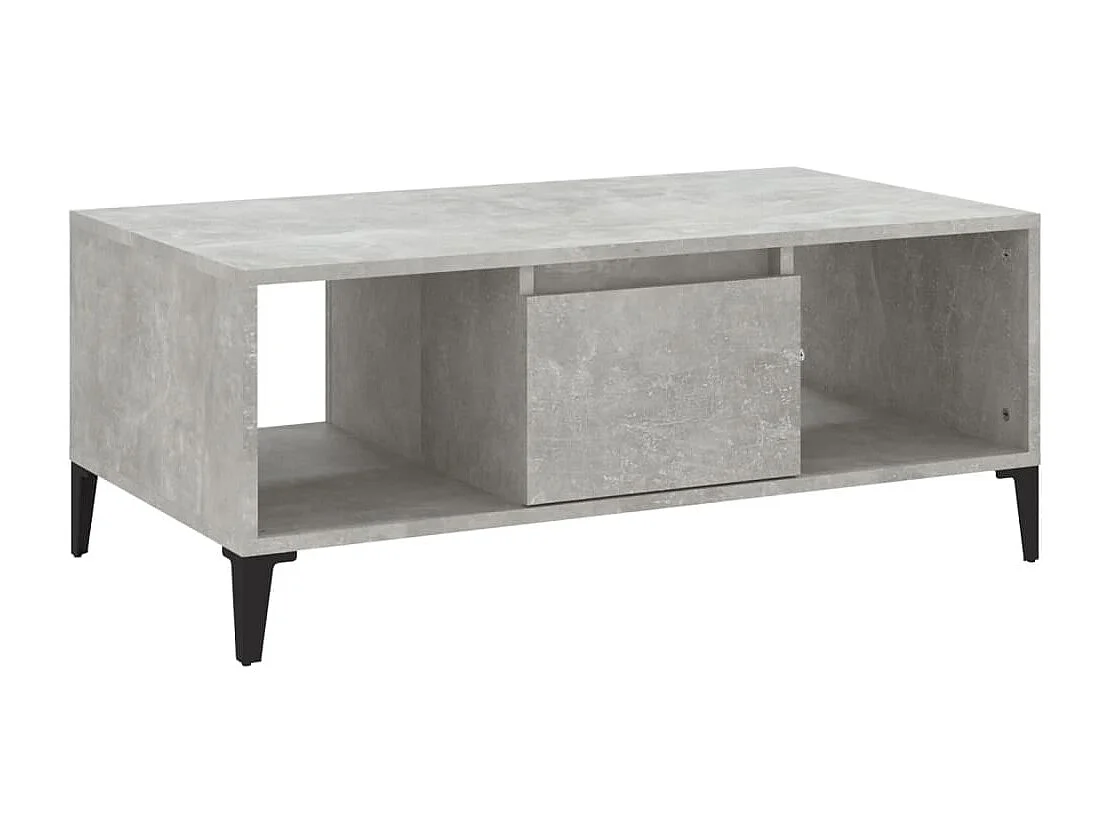Table basse Gris béton 90x50x36,5 cm Bois d'ingénierie
