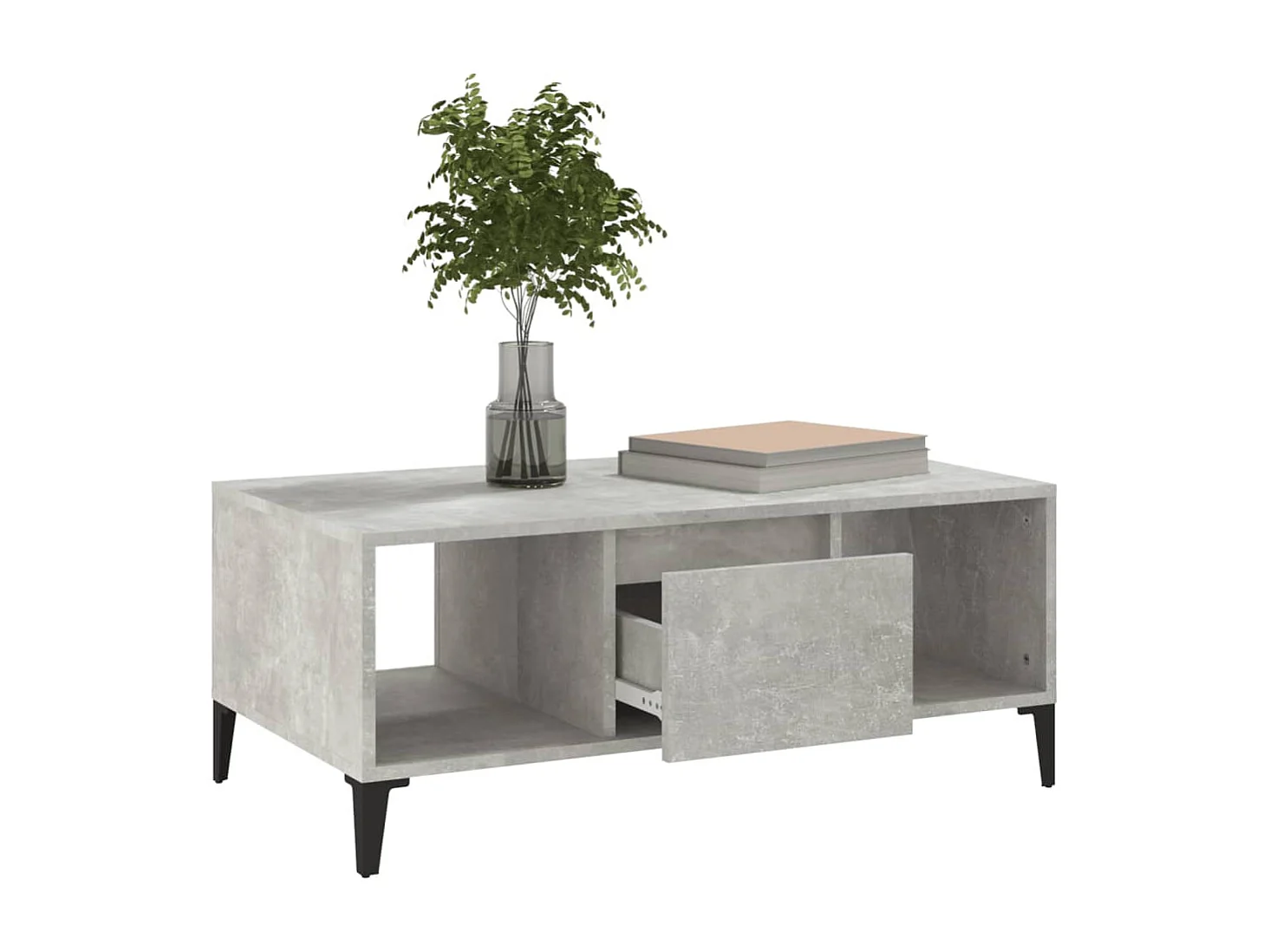 Table basse Gris béton 90x50x36,5 cm Bois d'ingénierie