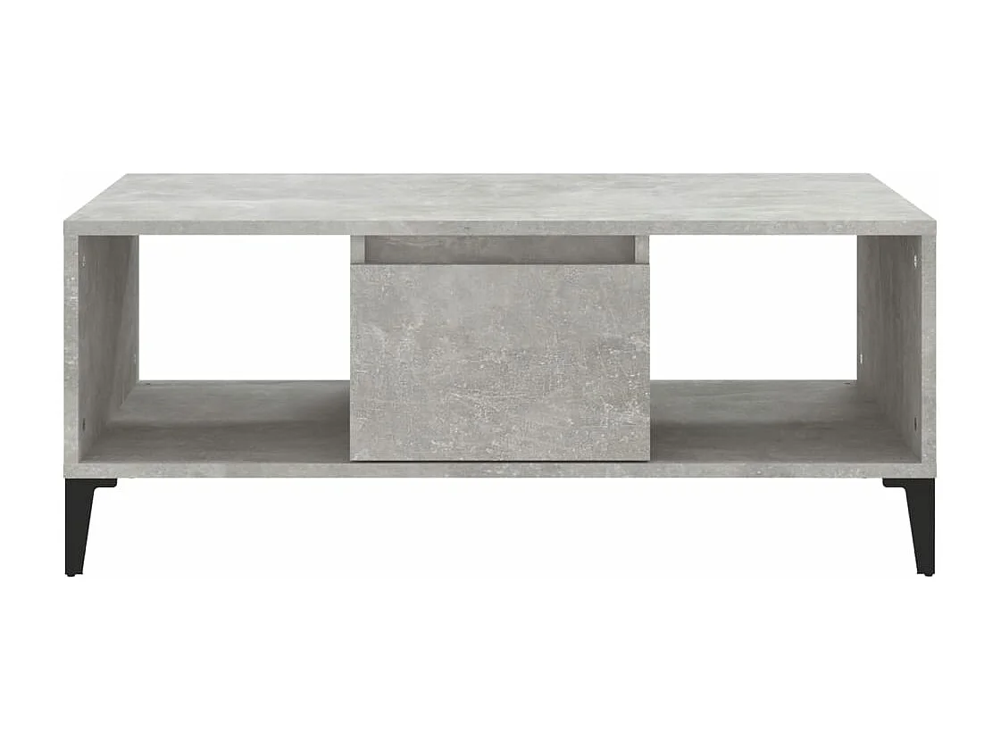 Table basse Gris béton 90x50x36,5 cm Bois d'ingénierie