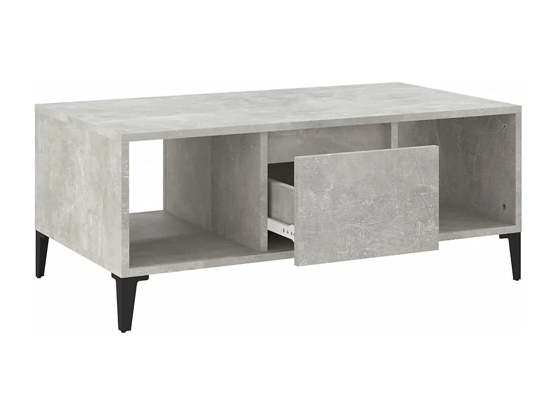 Table basse Gris béton 90x50x36,5 cm Bois d'ingénierie