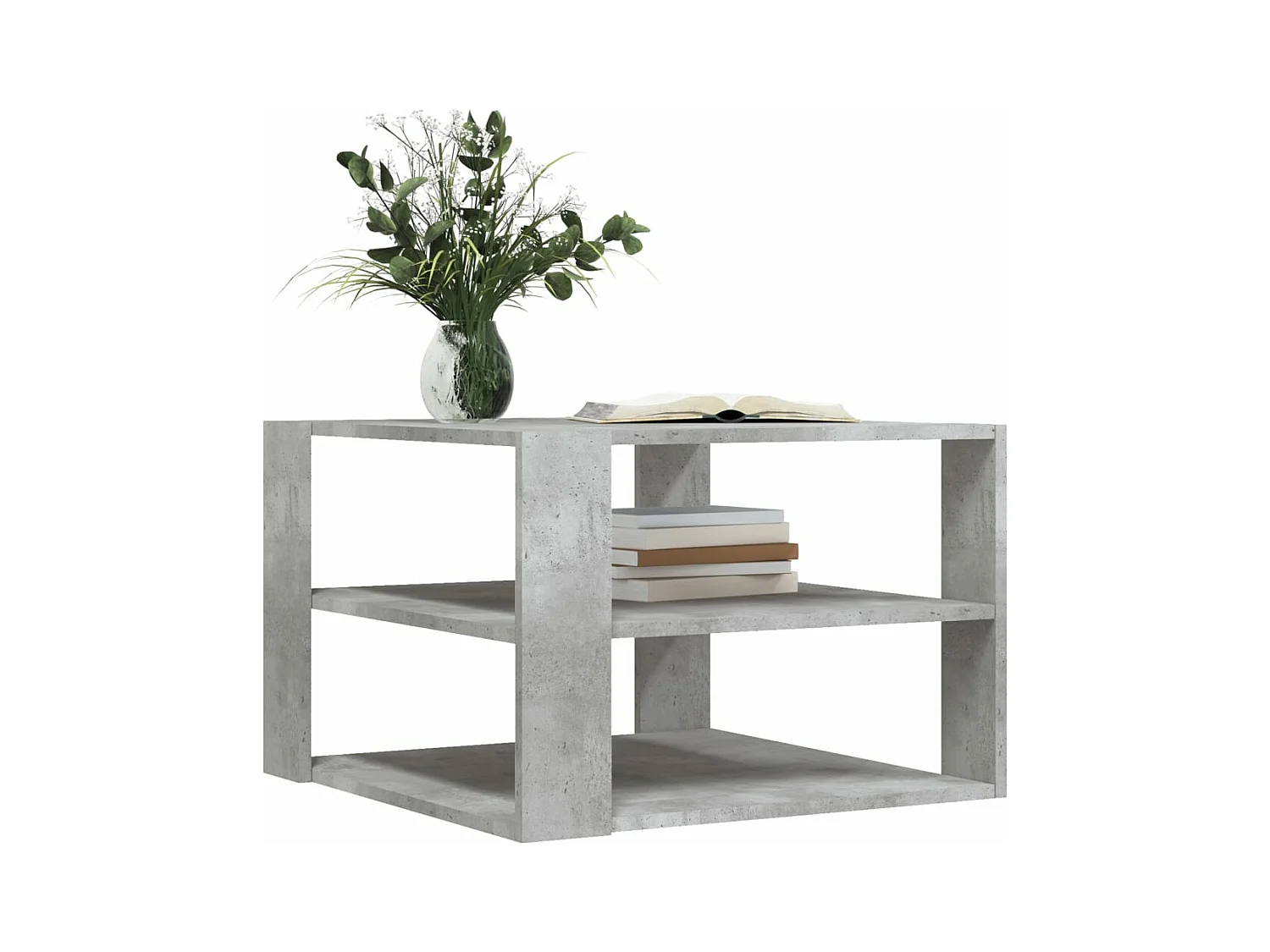 Table basse gris béton 59,5x59,5x40 cm bois d'ingénierie