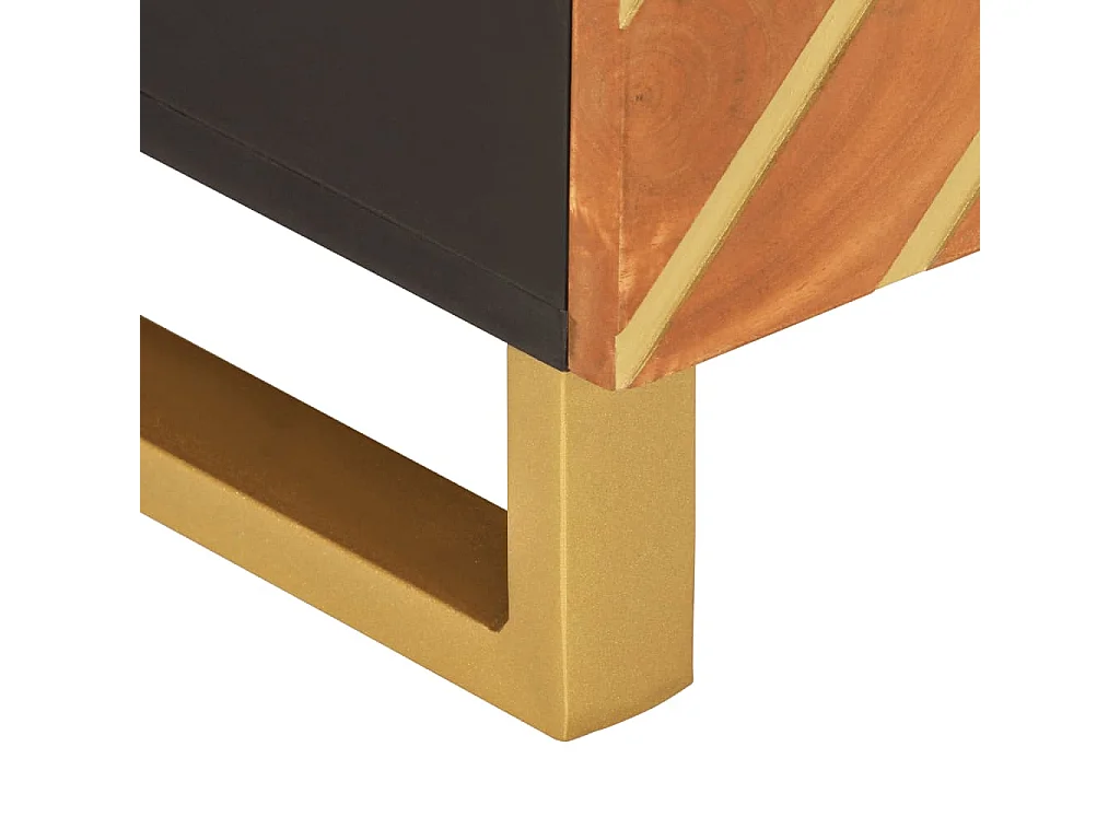 Salontafel 80x50x40 cm massief mangohout bruin en zwart