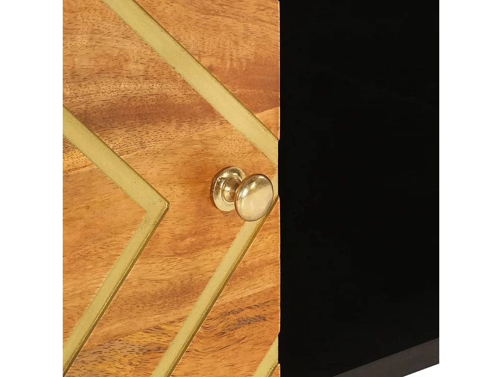 Table basse marron et noir 80x50x40 cm bois de massif manguier