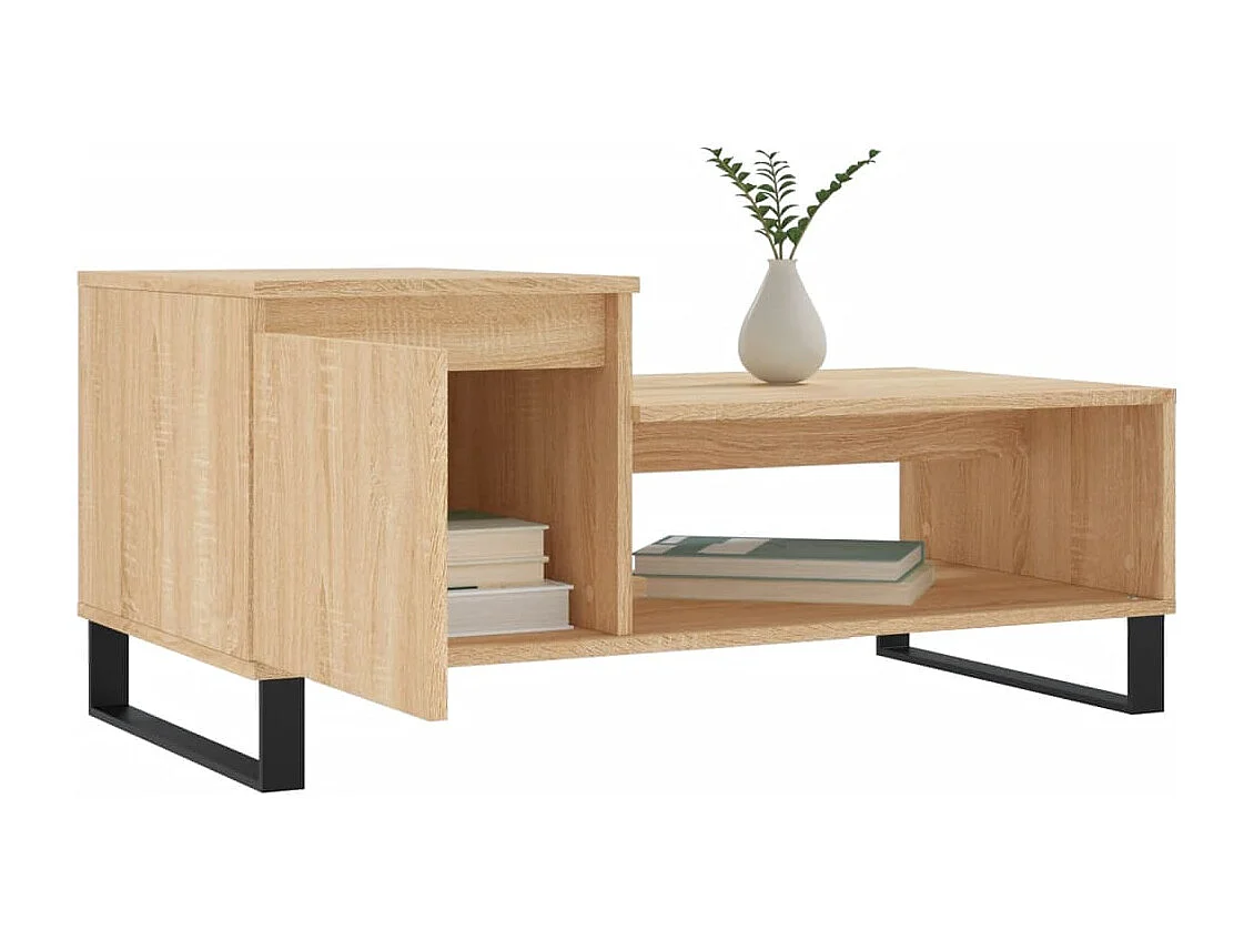 Mesa de centro madera contrachapada roble Sonoma 100x50x45 cm