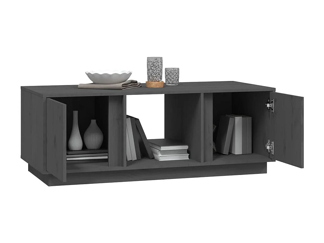 Salontafel 110x50x40 cm massief grenenhout grijs