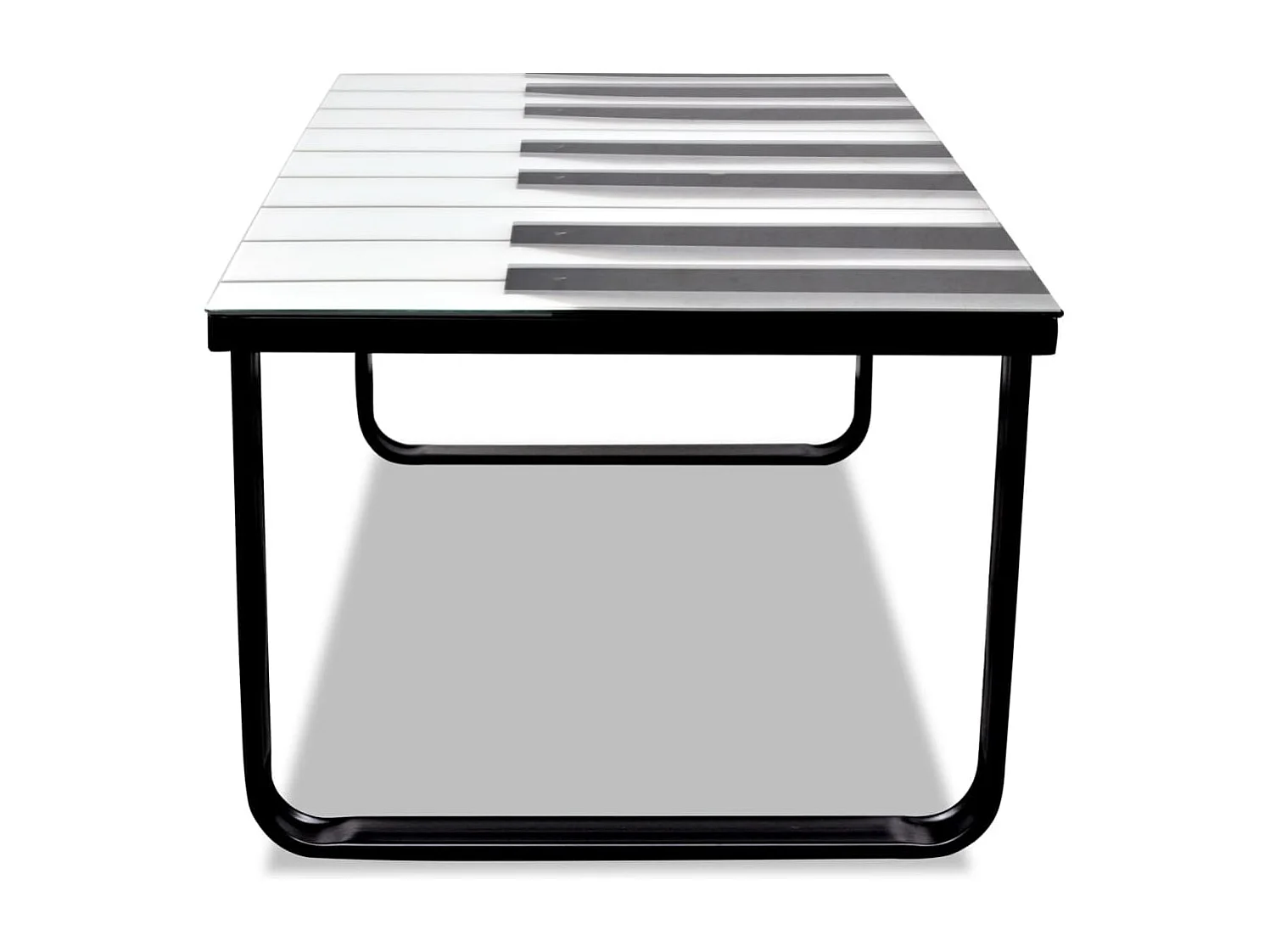 Mesa de centro con superficie con dibujo de piano