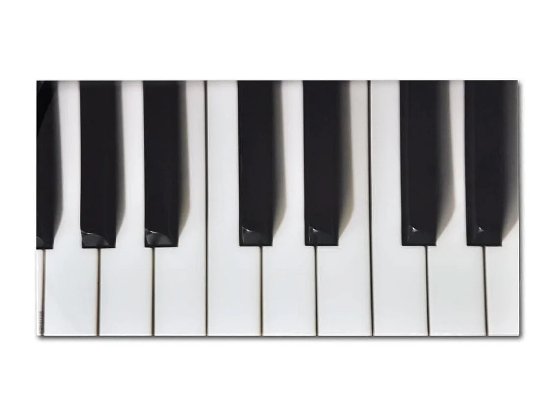 Mesa de centro con superficie con dibujo de piano