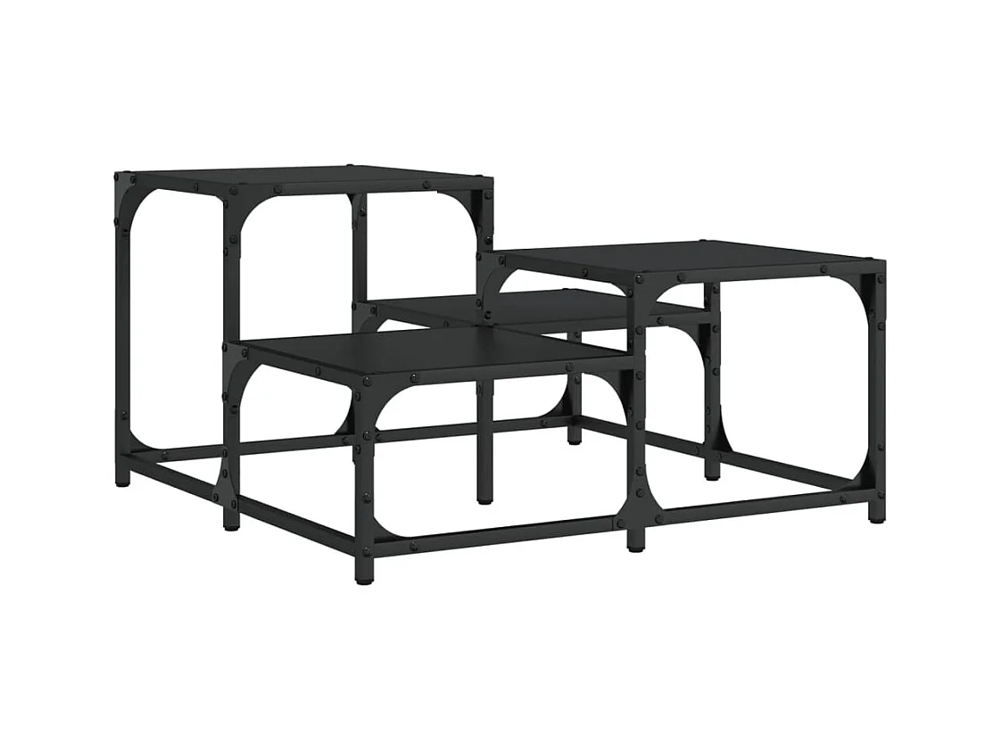 Table basse noir 68x68x40 cm bois d'ingénierie