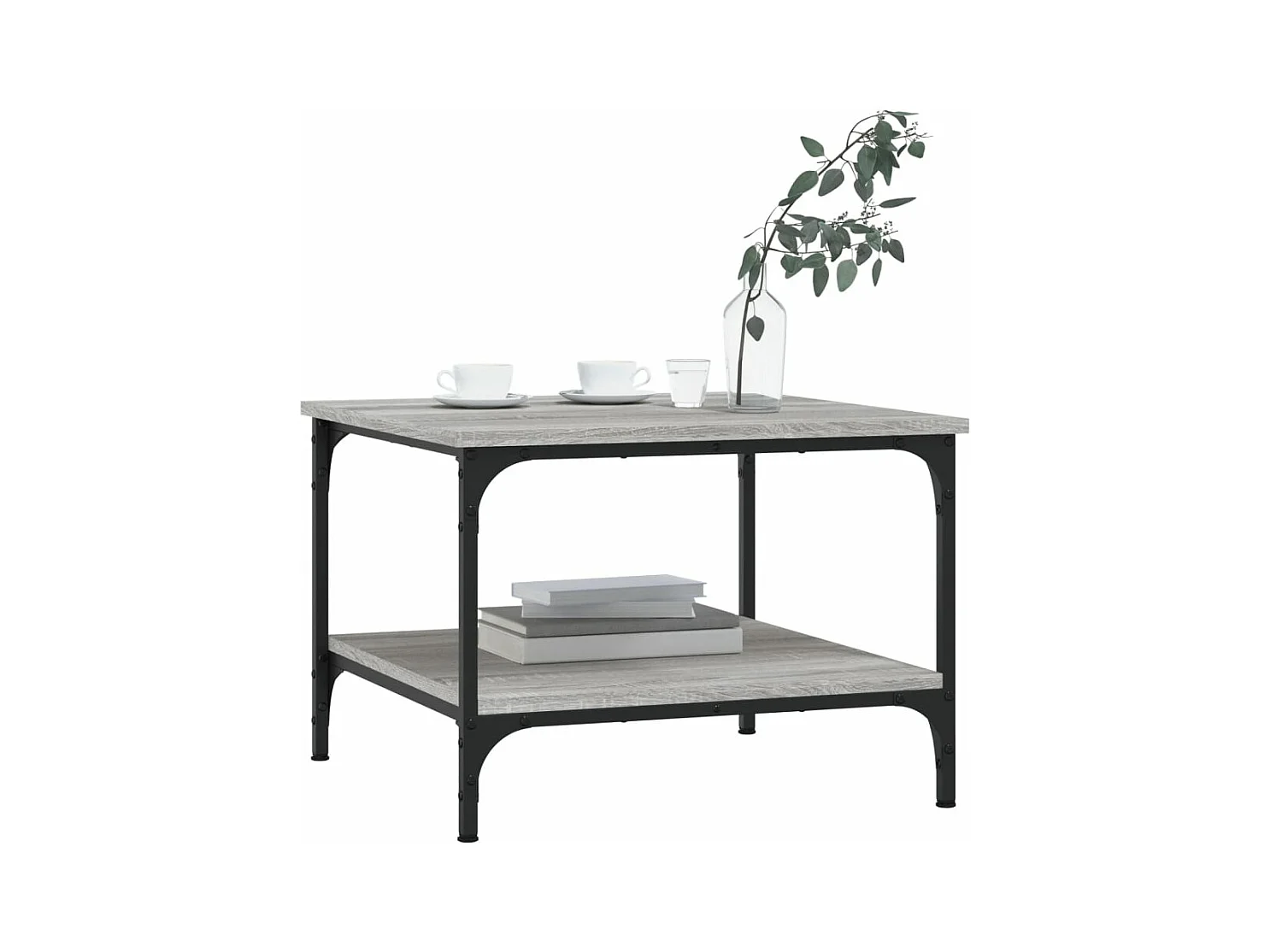 Table basse sonoma gris 55x55x40 cm bois d'ingénierie