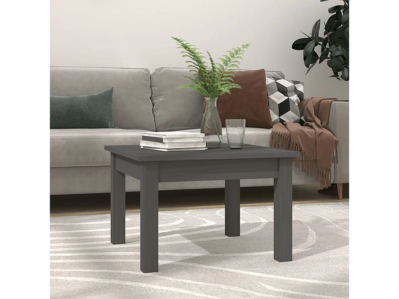 Table basse Gris 45x45x30 cm Bois massif de pin