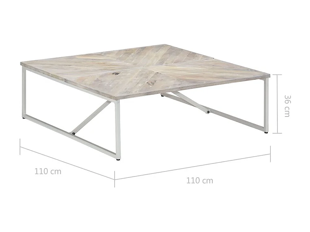 Table basse 110x110x36 cm Bois de manguier solide