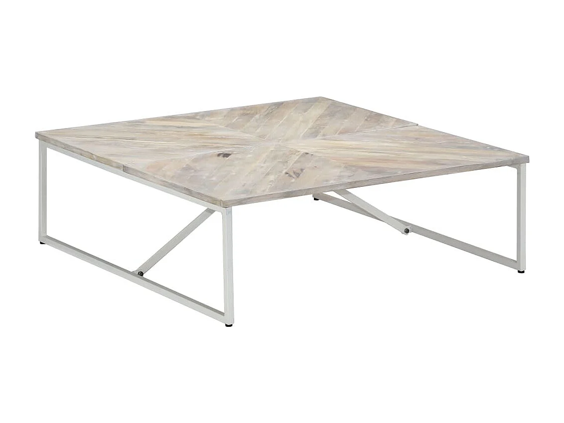 Mesa de centro de madera maciza de mango 110x110x36 cm
