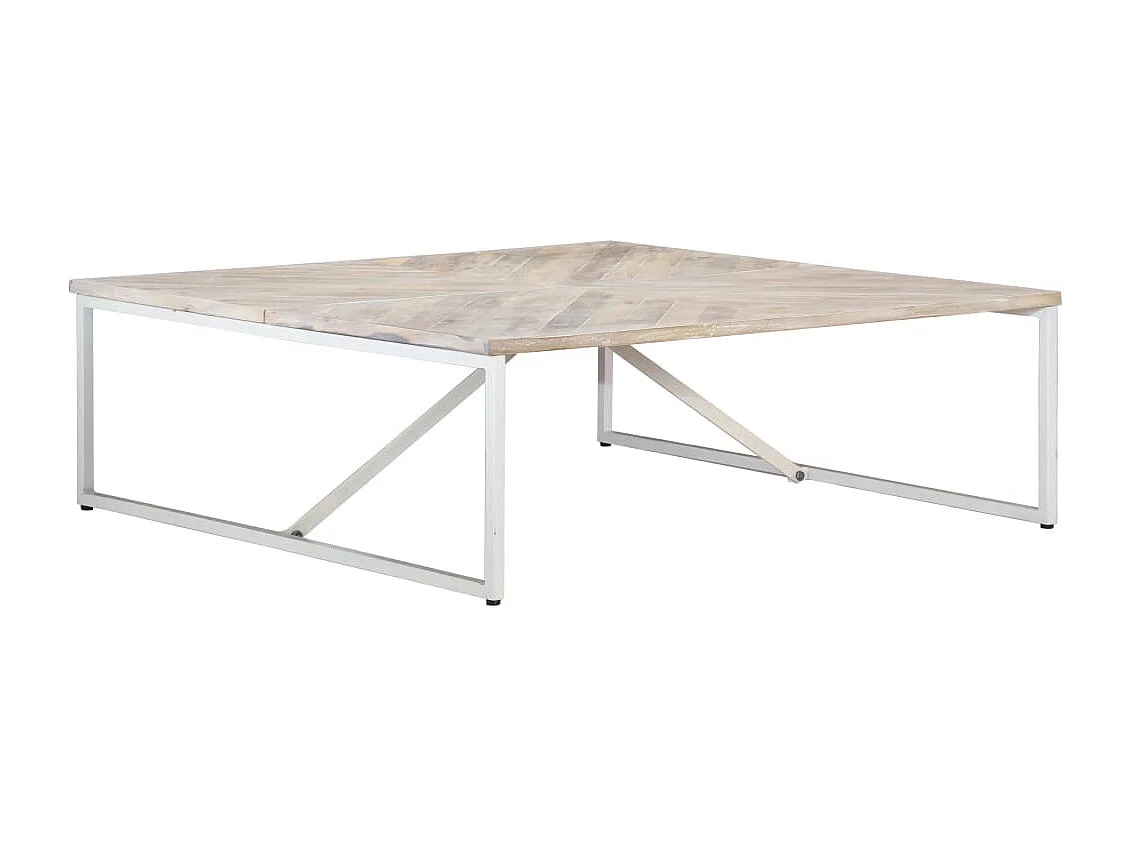 Mesa de centro de madera maciza de mango 110x110x36 cm