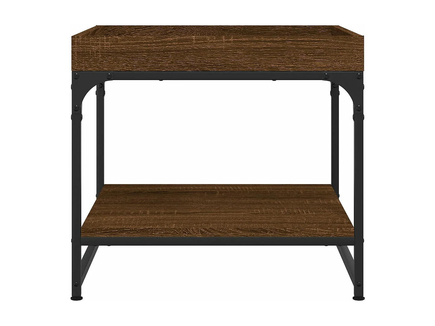 Mesa de centro madera ingeniería roble marrón 49,5x49,5x45 cm