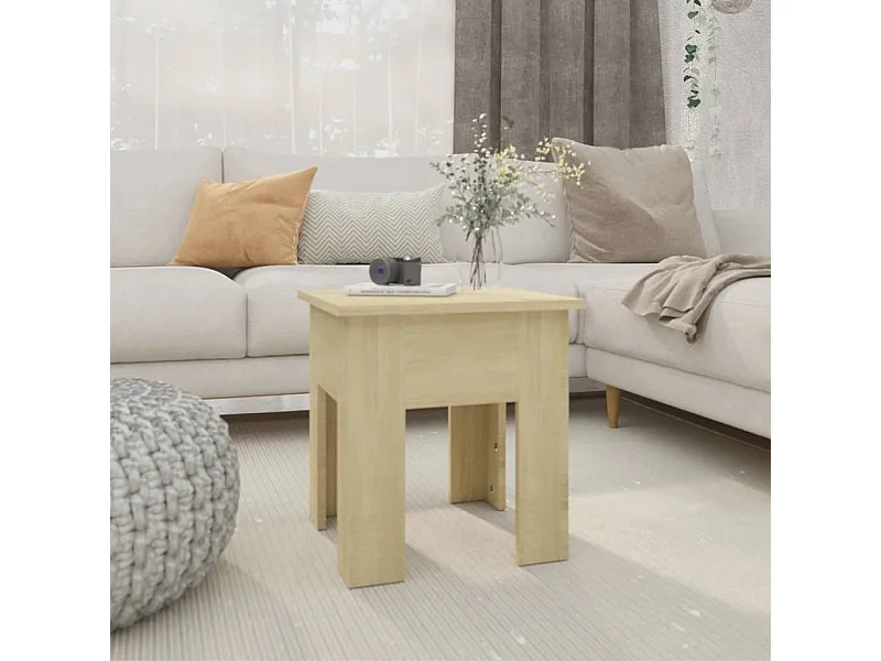 Mesa de centro madera de ingeniería roble Sonoma 40x40x42 cm