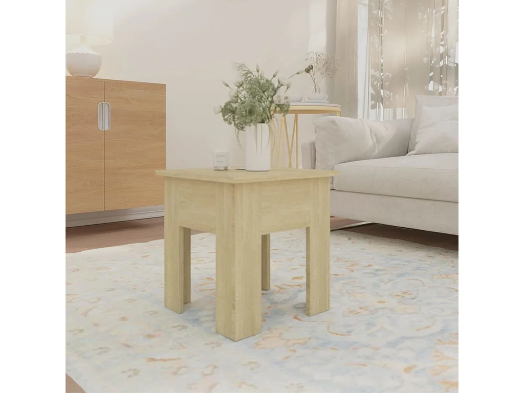 Mesa de centro madera de ingeniería roble Sonoma 40x40x42 cm