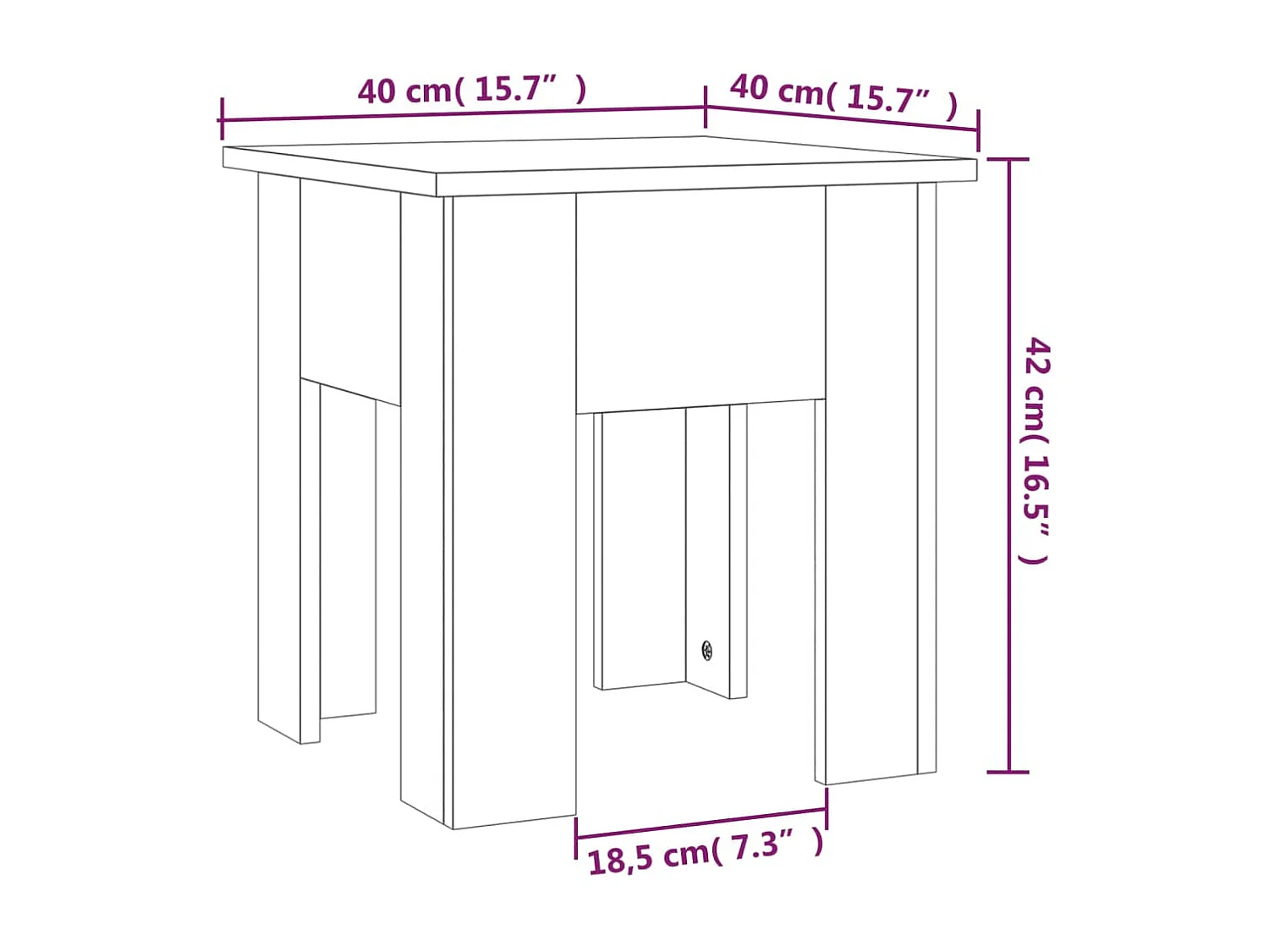 Mesa de centro madera de ingeniería roble Sonoma 40x40x42 cm