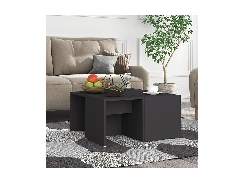 Mesas de centro 4 peças 33x33x33 cm contraplacado cinzento