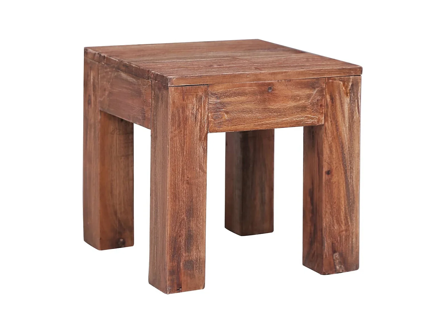Mesa de centro de madera maciza reciclada 30x30x30 cm