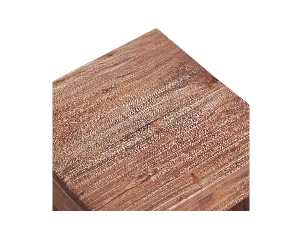 Mesa de centro de madera maciza reciclada 30x30x30 cm