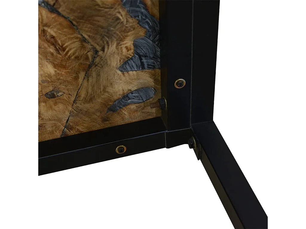 Mesa de centro de teca y resina 60x60x40 cm