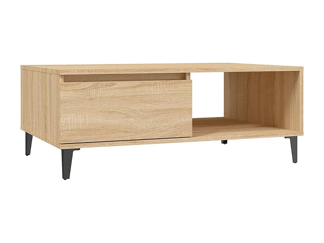 Salontafel 90x60x35 cm bewerkt hout sonoma eikenkleurig