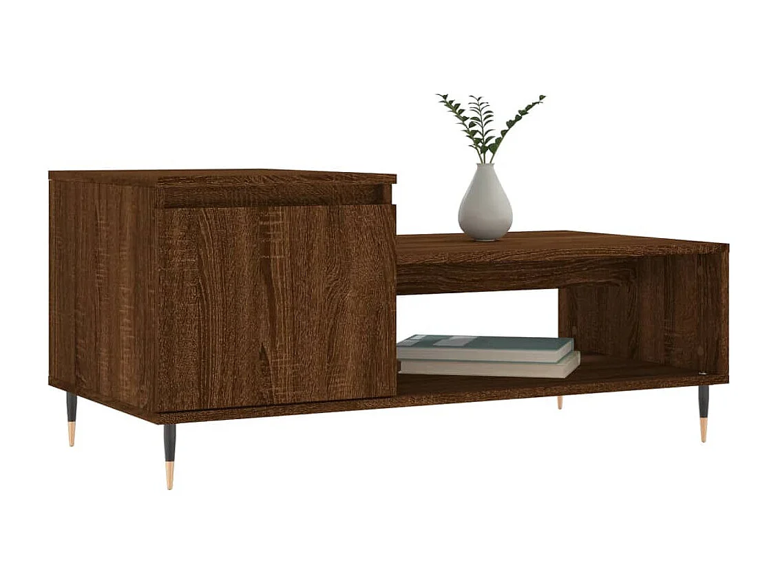 Salontafel 100x50x45 cm bewerkt hout bruineiken