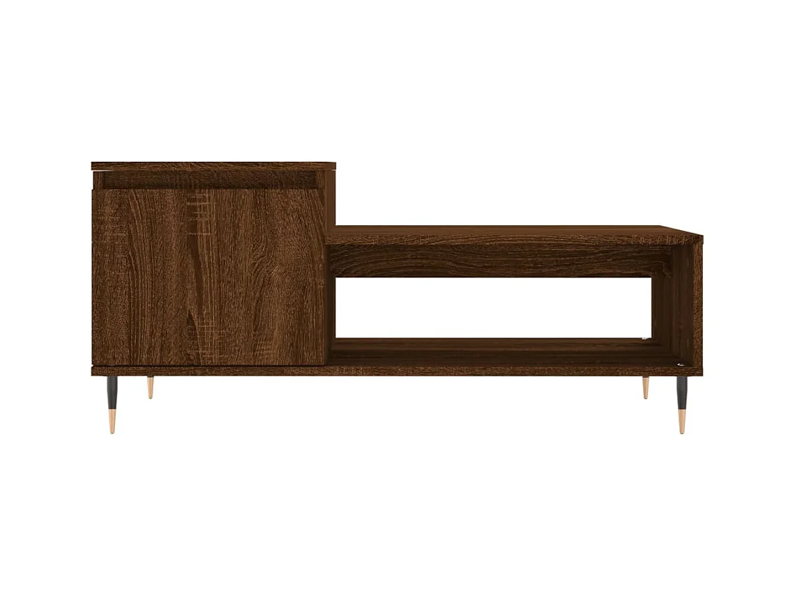 Salontafel 100x50x45 cm bewerkt hout bruineiken