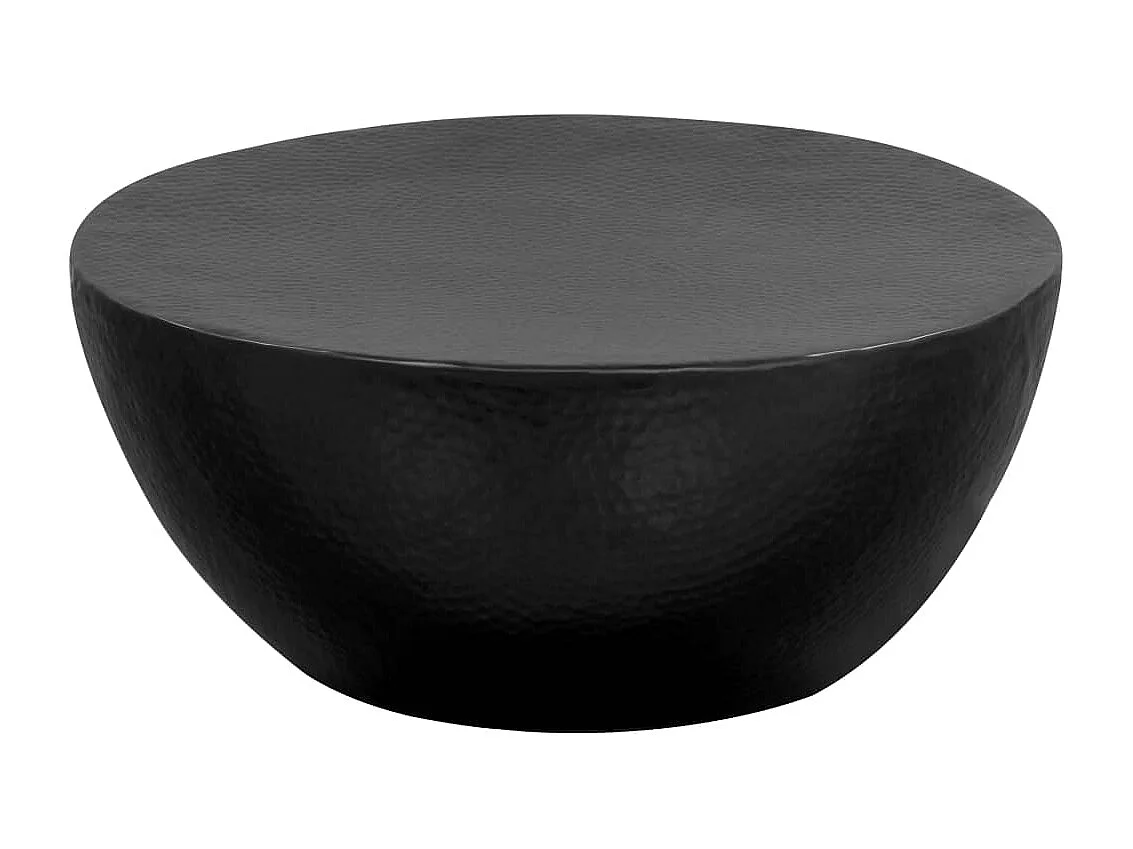 Salontafel 70x30 cm gehamerd aluminium zwart