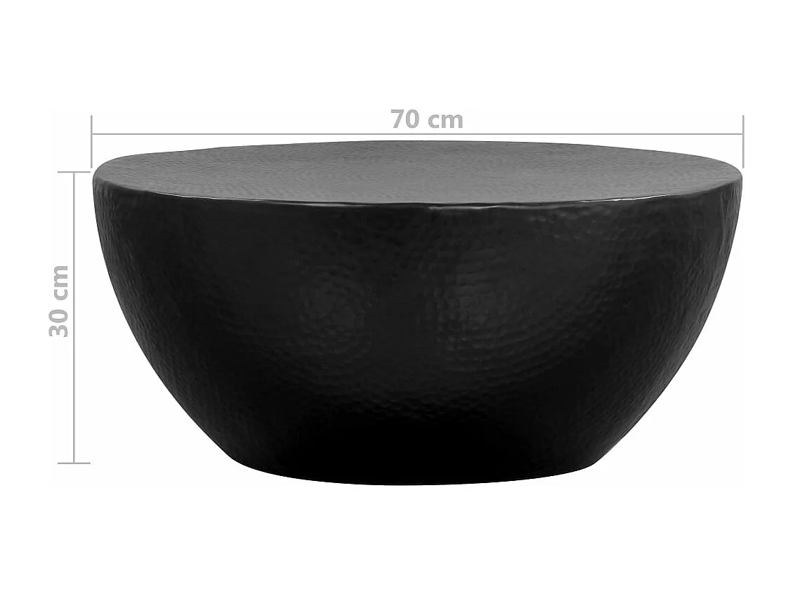 Table basse Aluminium martelé 70 x 30 cm Noir