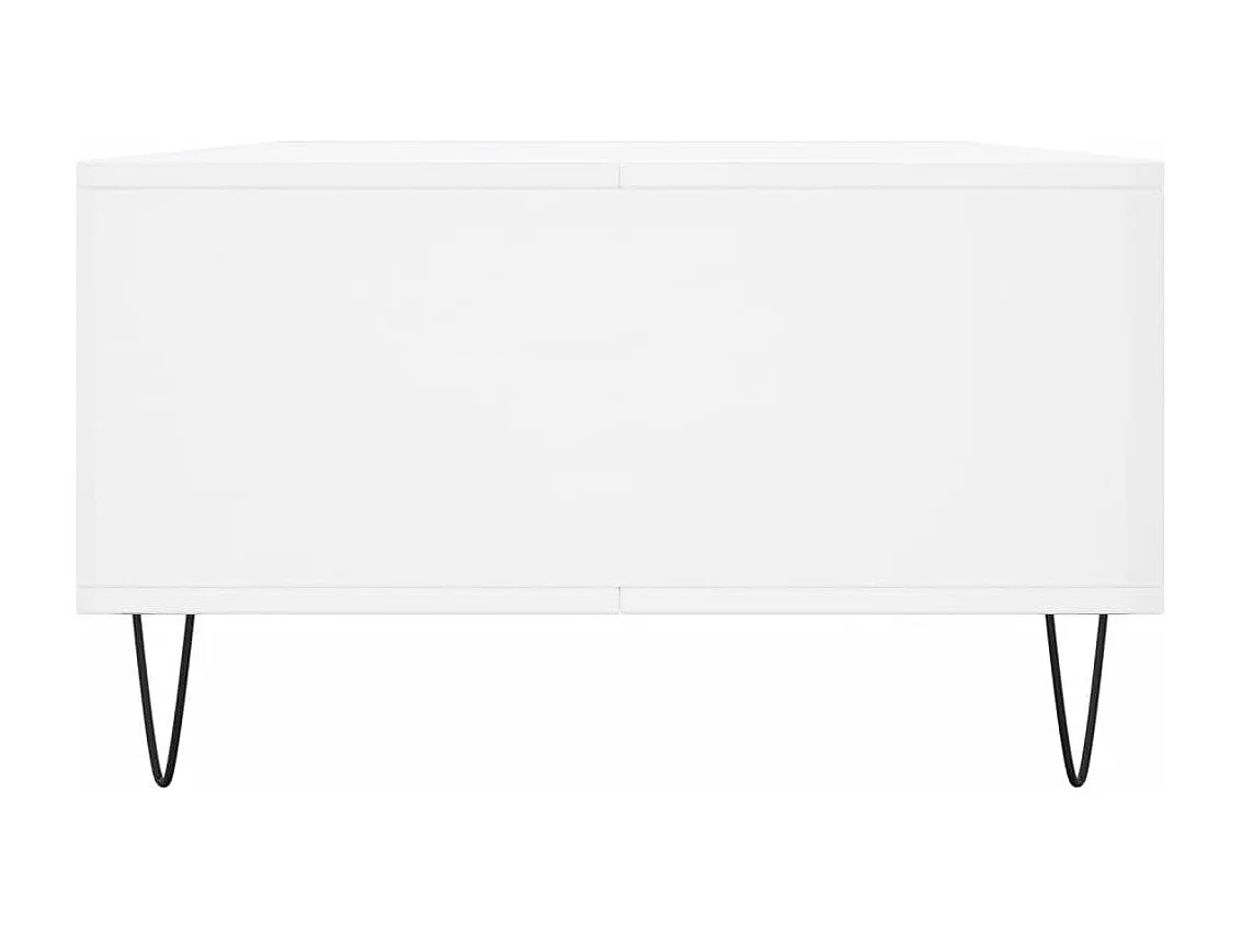 Table basse blanc brillant 104x60x35 cm bois d'ingénierie