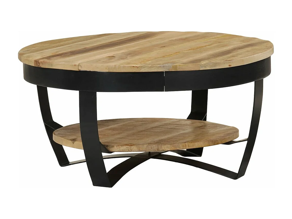 Mesa de centro madeira de mangueira maciça áspera 65x32 cm