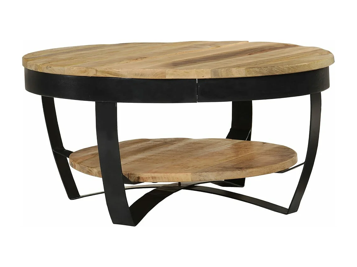 Mesa de centro madeira de mangueira maciça áspera 65x32 cm