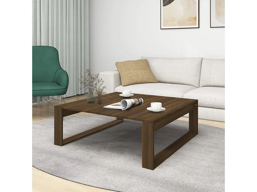 Table basse Chêne marron 100x100x35 cm Bois d'ingénierie
