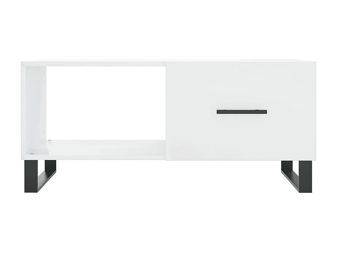 Mesa de centro 90x50x40 cm madeira processada branco brilhante