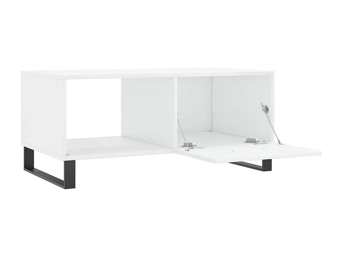 Table basse Blanc brillant 90x50x40 cm Bois d'ingénierie