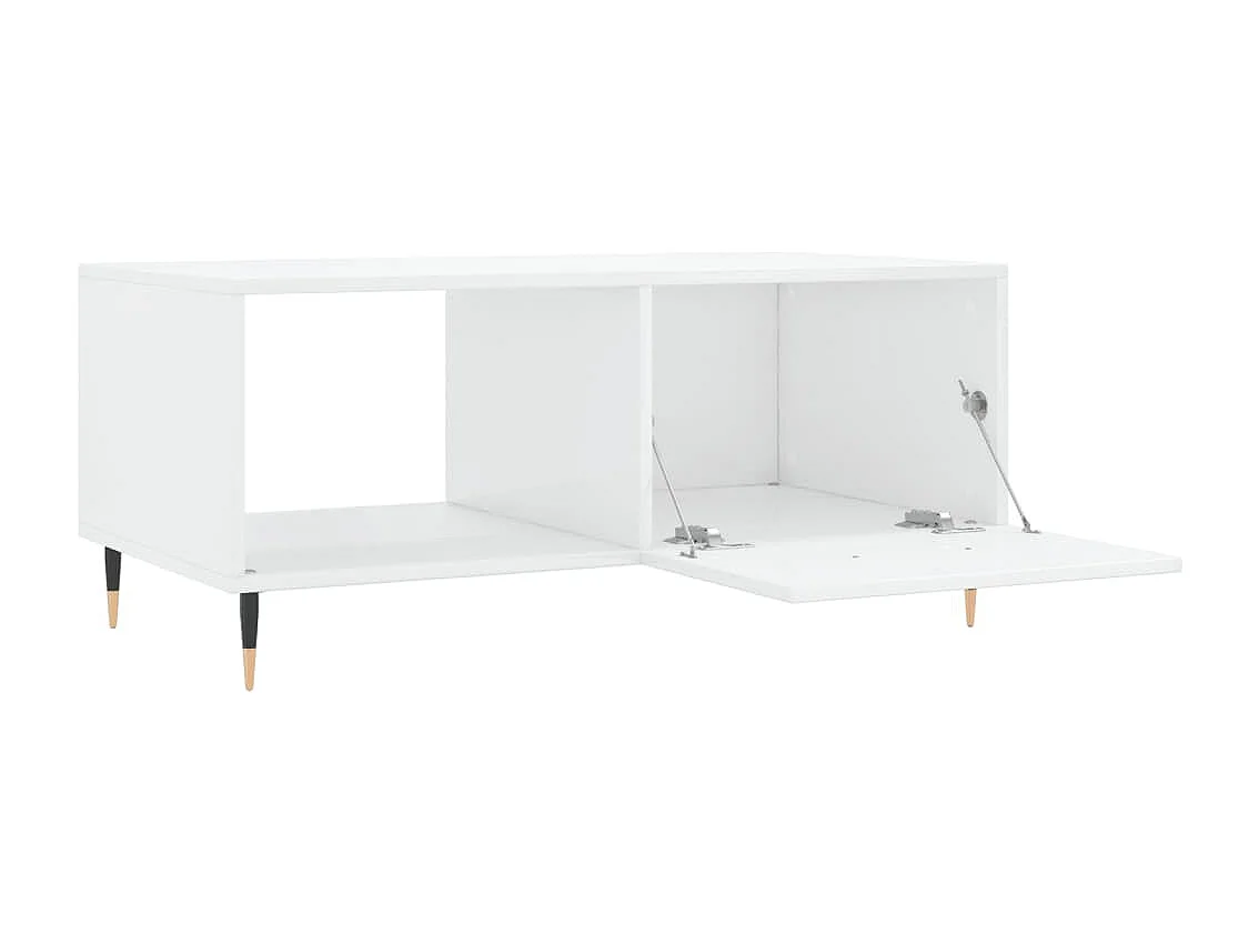 Table basse Blanc brillant 90x50x40 cm Bois d'ingénierie