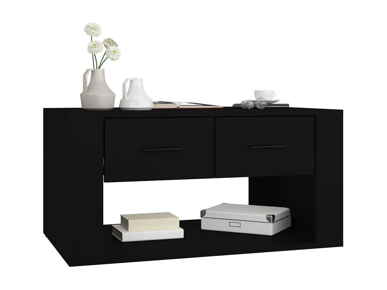 Table basse Noir 80x50x40 cm Bois d'ingénierie