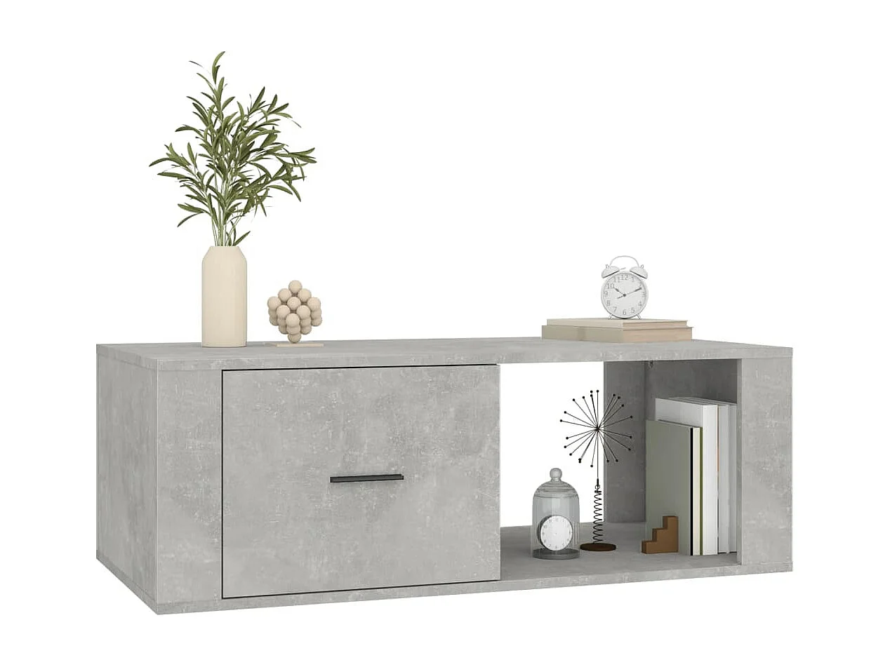 Table basse Gris béton 100x50,5x35 cm Bois d'ingénierie