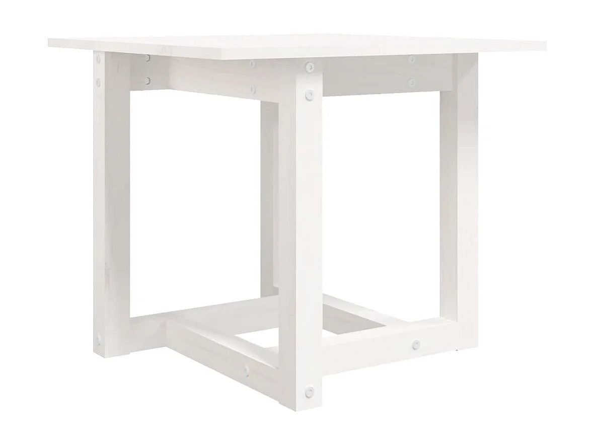 Table basse Blanc 50x50x45 cm Bois massif de pin